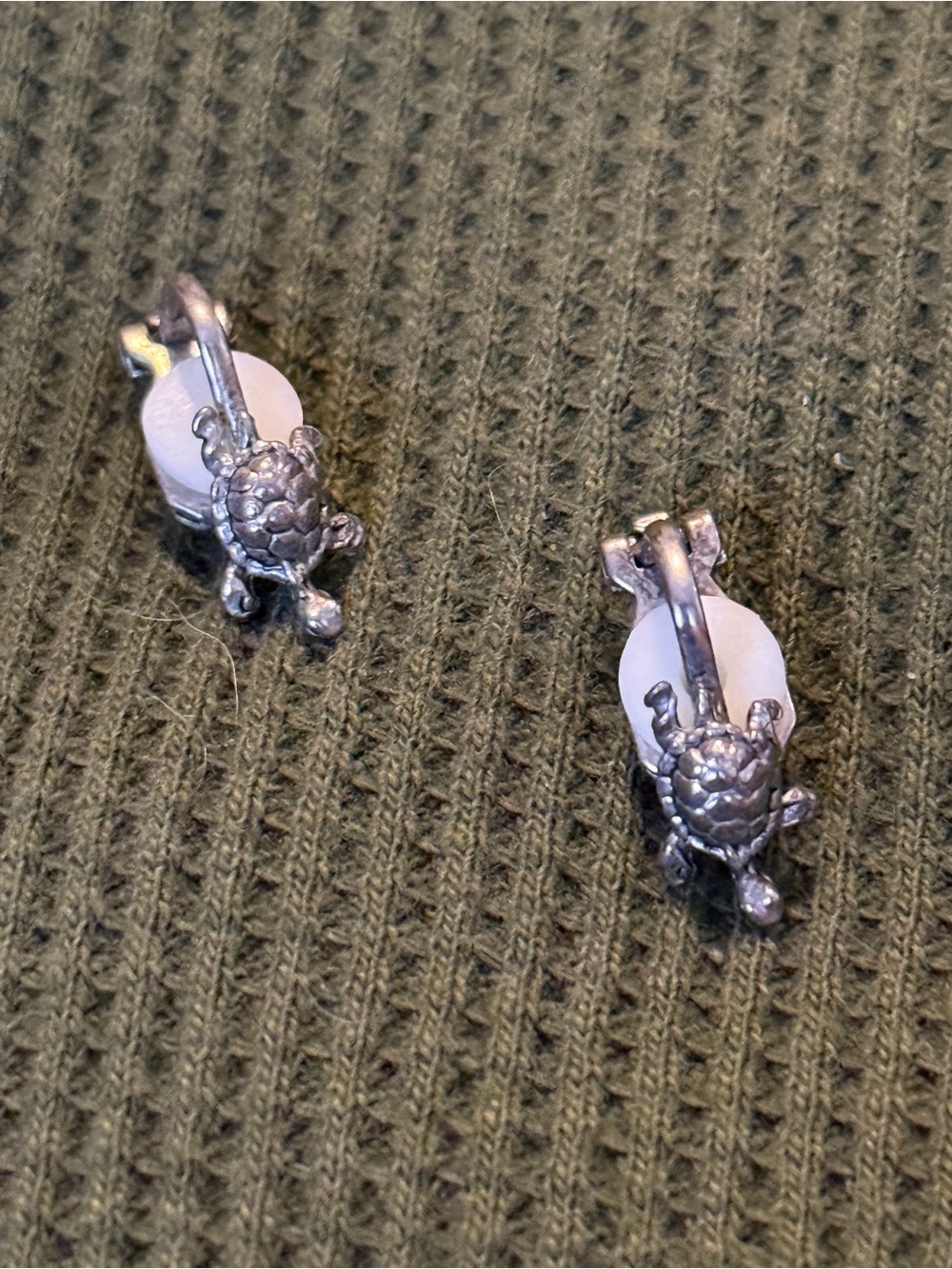 Silver Turtle Clip-On Earrings - Women’s Jewelry